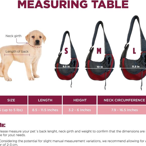 (NWOT) PAW PUPPY Pet Sling. Red, S - Picture 2 of 9